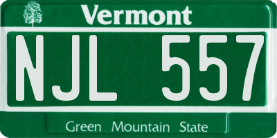 VT license plate NJL557