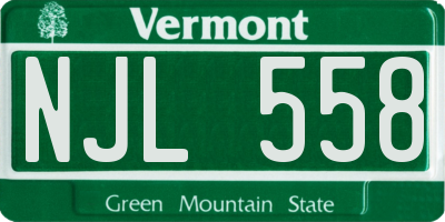 VT license plate NJL558