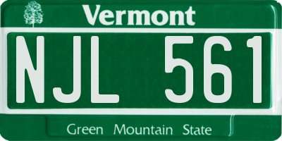 VT license plate NJL561