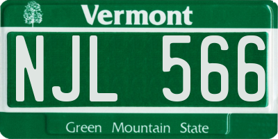 VT license plate NJL566