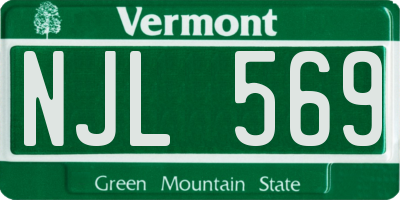 VT license plate NJL569