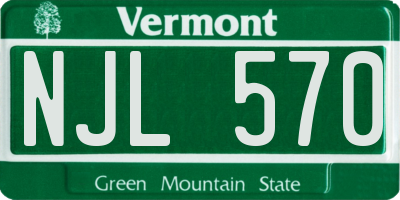 VT license plate NJL570