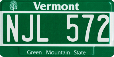 VT license plate NJL572