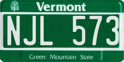 VT license plate NJL573