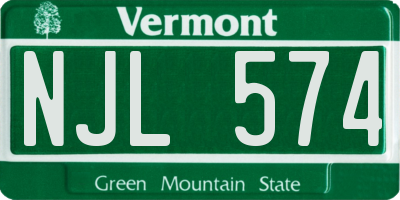 VT license plate NJL574