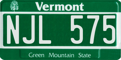 VT license plate NJL575
