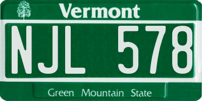 VT license plate NJL578