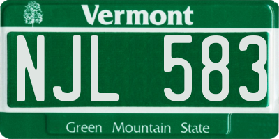 VT license plate NJL583