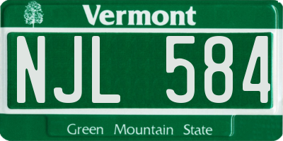 VT license plate NJL584
