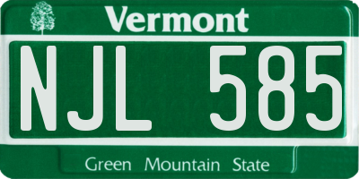VT license plate NJL585