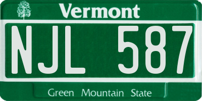 VT license plate NJL587