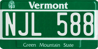 VT license plate NJL588