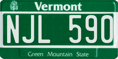 VT license plate NJL590