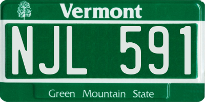 VT license plate NJL591