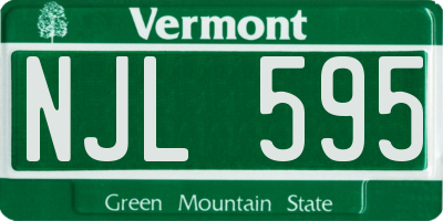 VT license plate NJL595