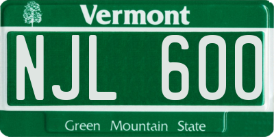VT license plate NJL600