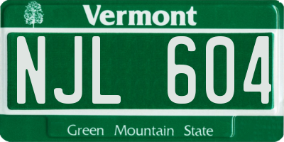 VT license plate NJL604