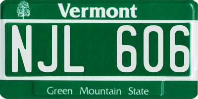 VT license plate NJL606