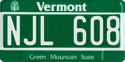 VT license plate NJL608