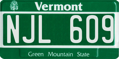 VT license plate NJL609
