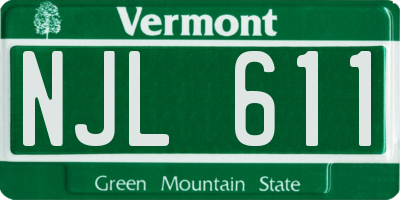 VT license plate NJL611