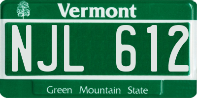 VT license plate NJL612