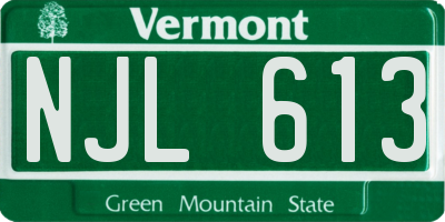 VT license plate NJL613