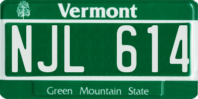 VT license plate NJL614