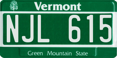 VT license plate NJL615