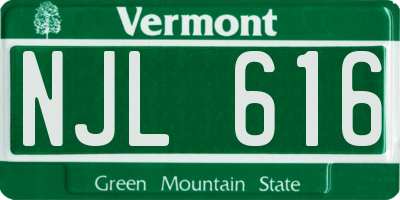 VT license plate NJL616