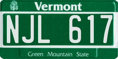 VT license plate NJL617