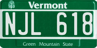 VT license plate NJL618