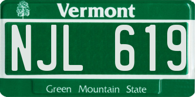 VT license plate NJL619