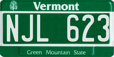VT license plate NJL623