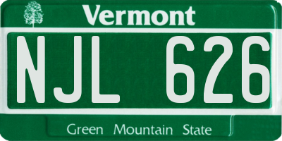 VT license plate NJL626