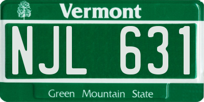VT license plate NJL631
