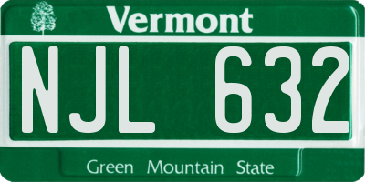 VT license plate NJL632