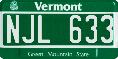 VT license plate NJL633