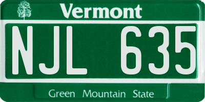 VT license plate NJL635