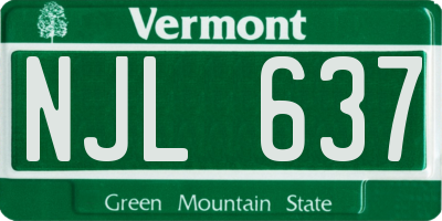 VT license plate NJL637
