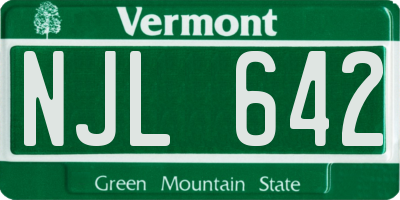VT license plate NJL642
