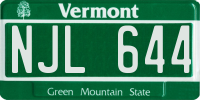 VT license plate NJL644