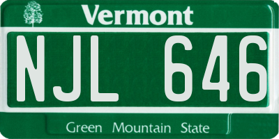 VT license plate NJL646