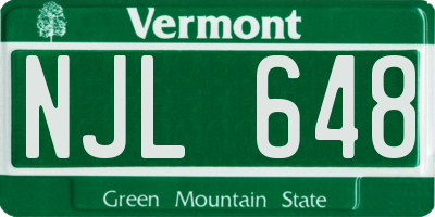 VT license plate NJL648