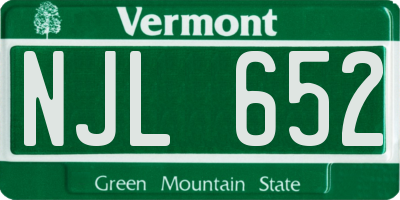 VT license plate NJL652