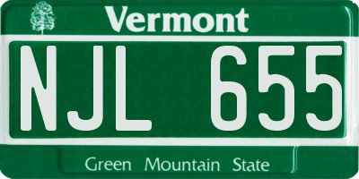 VT license plate NJL655