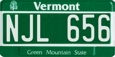 VT license plate NJL656