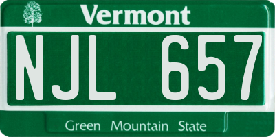 VT license plate NJL657