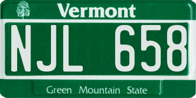 VT license plate NJL658