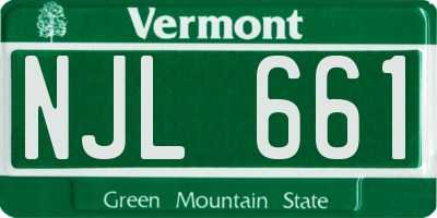 VT license plate NJL661